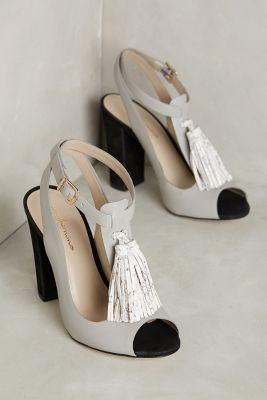 Guilhermina Tassel T-strap Heels Grey