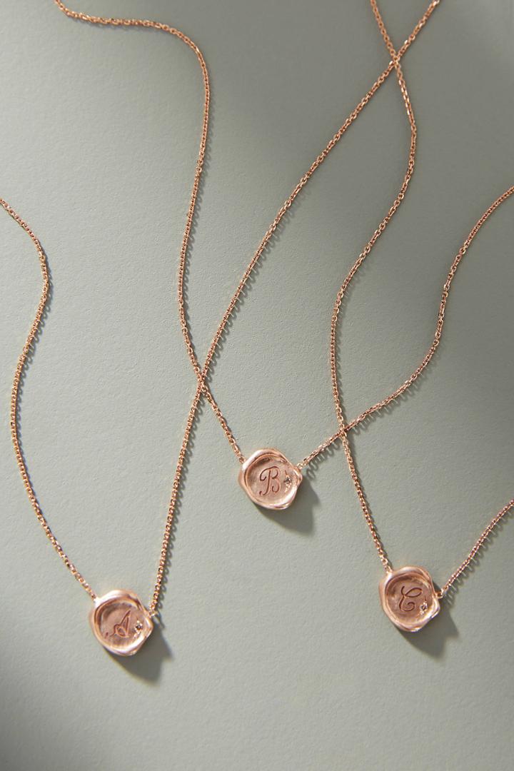 Sirciam 14k Rose Gold Monogram Necklace