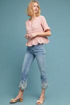 Pilcro And The Letterpress Pilcro Embroidered High-rise Cropped Bootcut Jeans