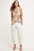 Burning Torch Embroidered Boyfriend Jeans