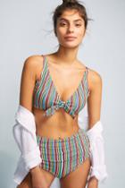 Allihop Striped High-waisted Bikini Bikini Bikini Bottom