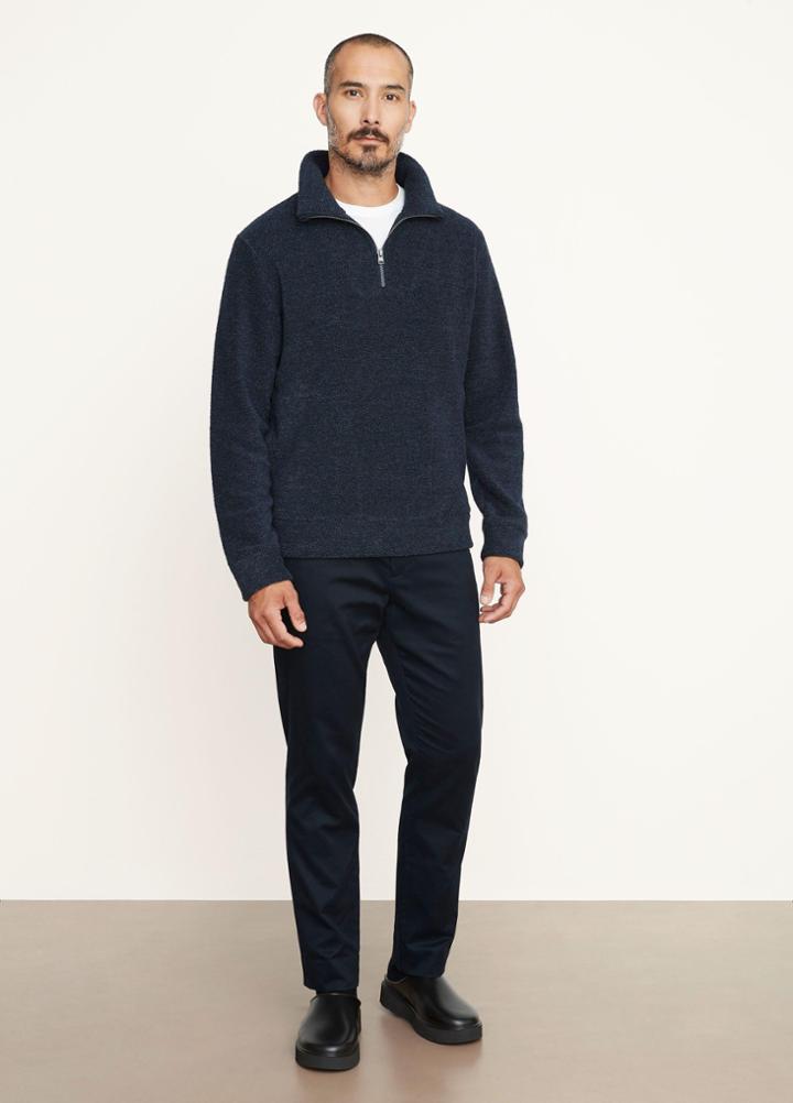 Vince French Terry Quarter Zip Sweater
