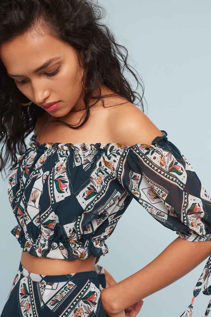 Tryb 212 Ruthie Silk Off-the-shoulder Blouse