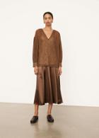 Vince Starry Dot Shirred Neck Blouse