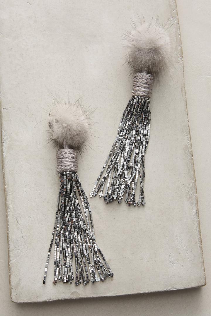 Mignonne Gavigan Jackie Grey Tassel Drop Earrings