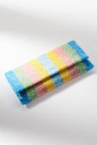 Anthropologie Beaded Pastel Stripes Clutch