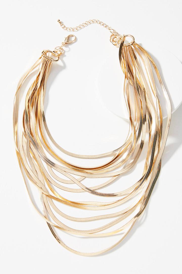 Anthropologie Snake Chain Layered Necklace
