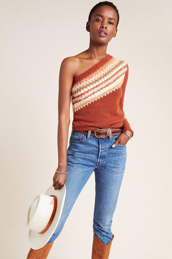 Anthropologie Vittoria One-shoulder Sweater