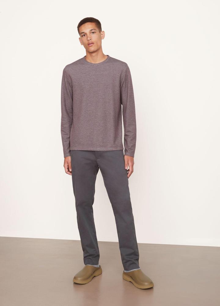Vince Double Face Striped Long Sleeve Tee
