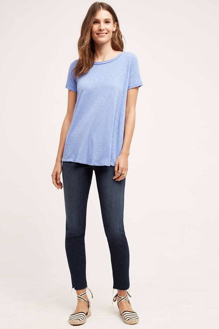 Mother Looker Mid-rise Frayed Ankle Jeans