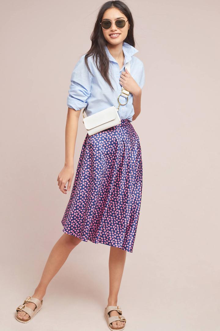 Hutch Tulips Asymmetrical Midi Skirt