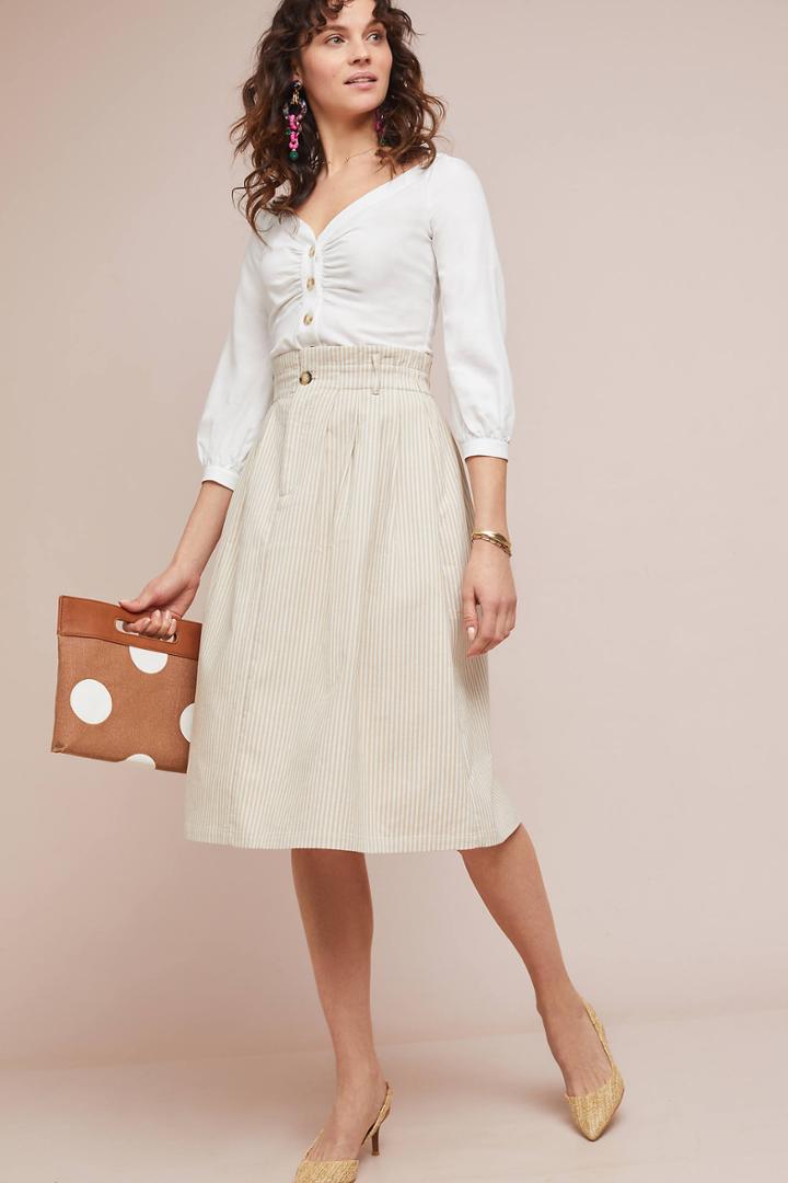Current Air Striped Chino Skirt
