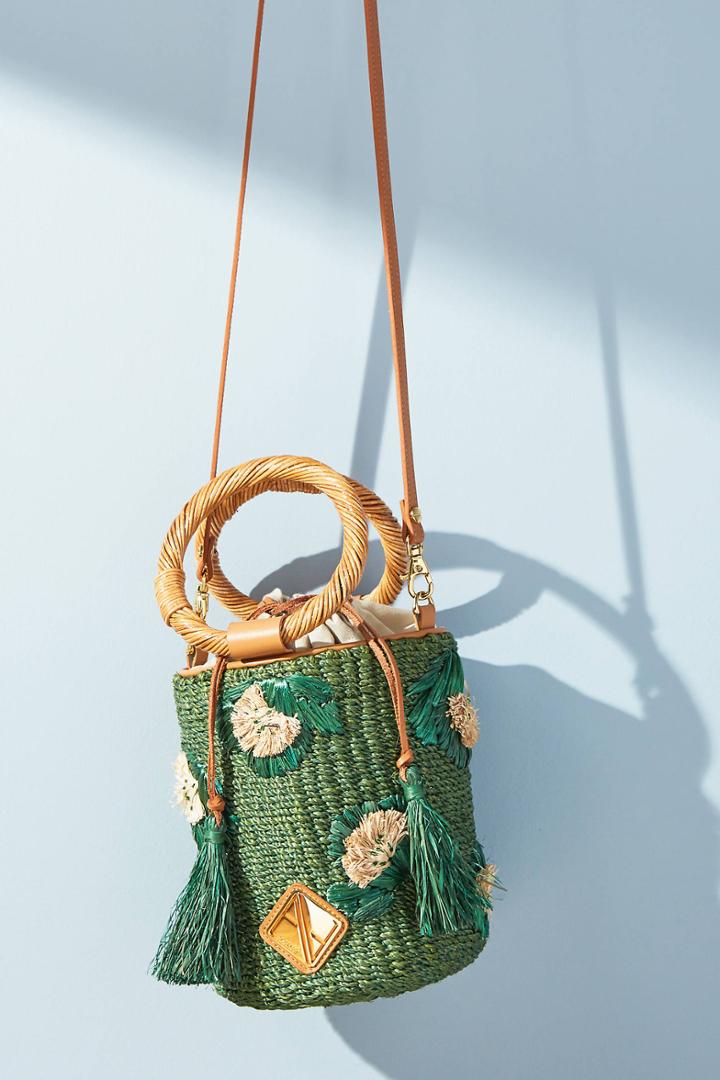 Aranaz Woven Bianca Bucket Bag