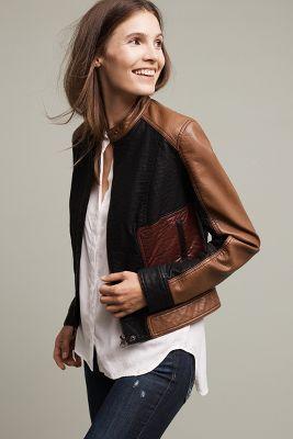 Hei Hei Vegan Leather Colorblock Bomber