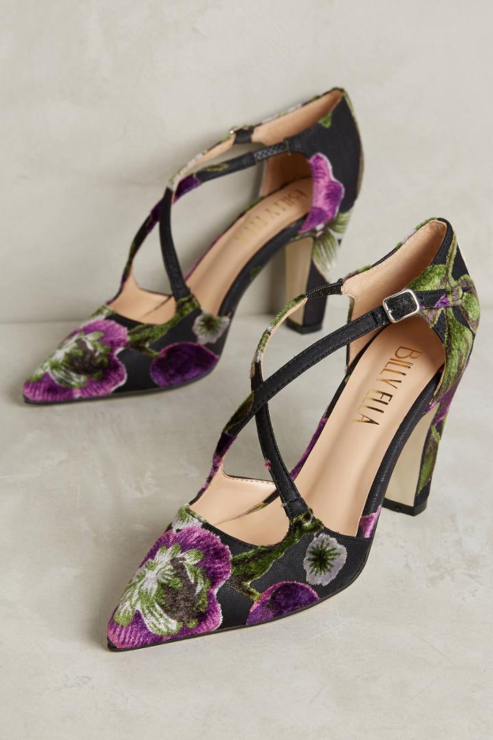 Billy Ella Printed Velvet Pumps