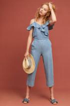 Michael Stars Ruffled Open-shoulder Jumpsuit