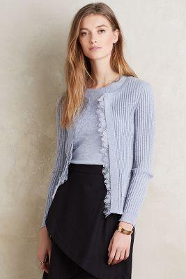 Knitted & Knotted Ribbed Lace Cardigan