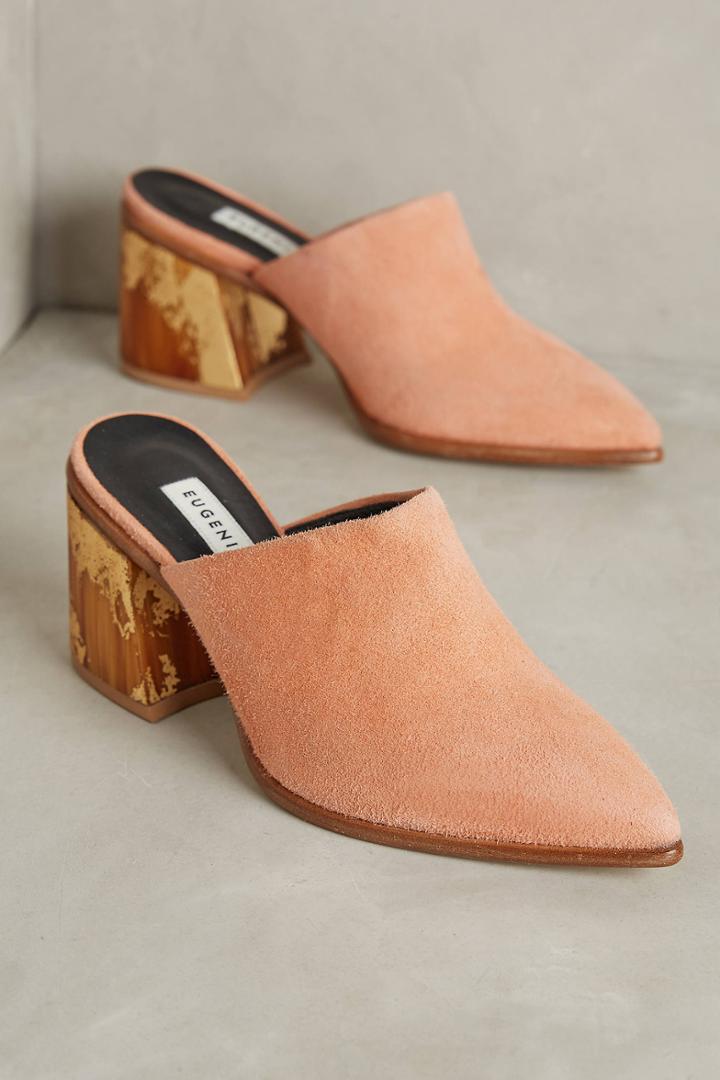 Eugenia Kim Wood Flare-heeled Mules