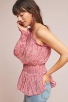 Ml Monique Lhuillier Floral One-shoulder Blouse
