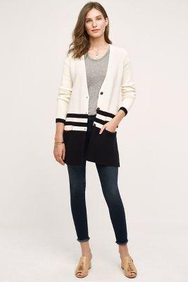 Pilcro Serif Raw-hem Jeans Dark Denim