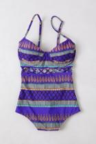 Mara Hoffman Frida Lattice One Piece Purple Motif