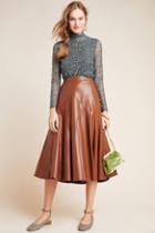 Maeve Mariska Faux Leather Midi Skirt