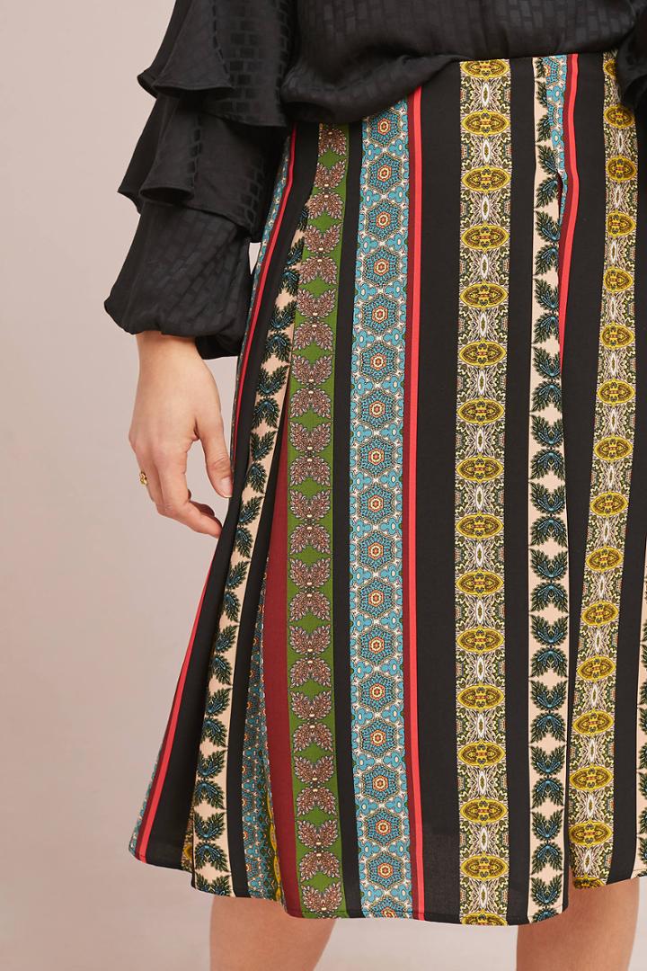 Eri + Ali Scarf-printed A-line Skirt