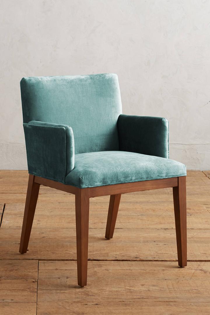 Anthropologie Slub Velvet Emrys Armchair