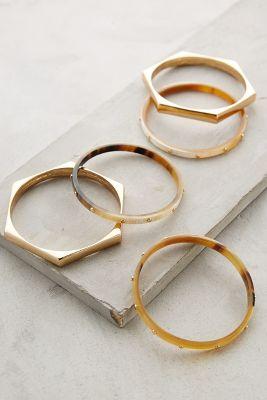 Anthropologie Honeycomb Horn Bracelet Set