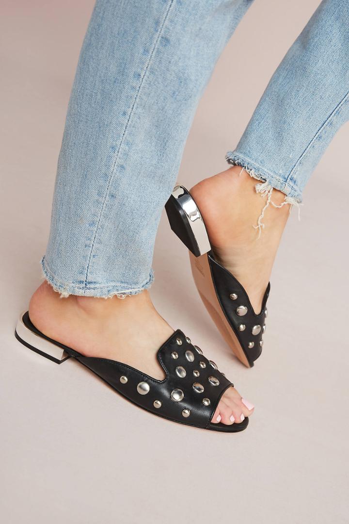 Schutz Open-toe Studded Slides