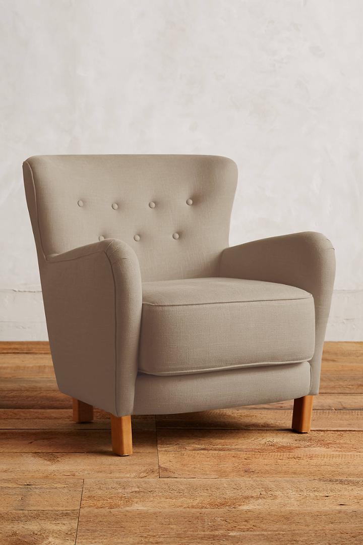 Anthropologie Linen Hartwell Chair