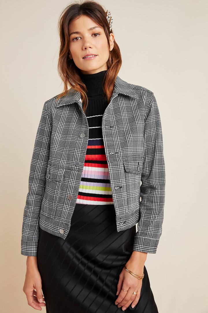 Ag Jeans Ag The Evonne Plaid Denim Jacket