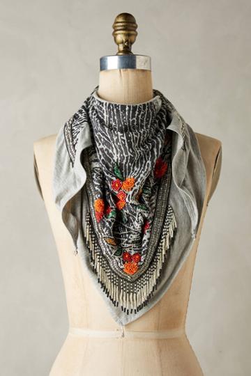 Mary Frances Beaded Florals Scarf