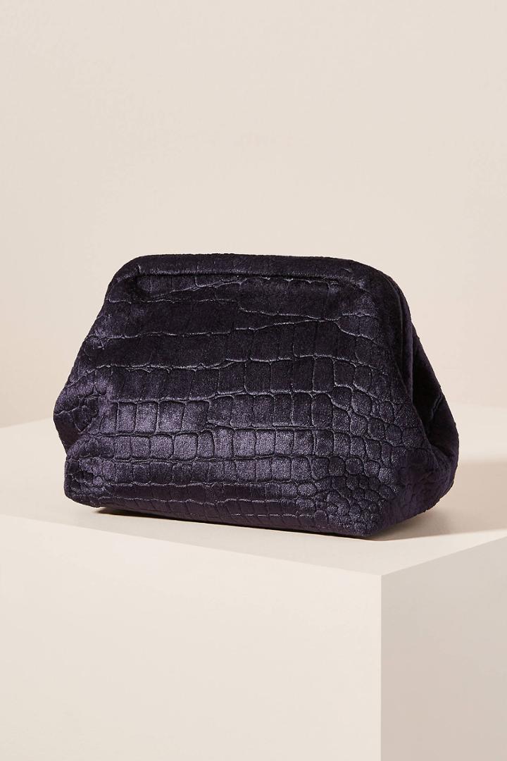 Anthropologie Mollie Velvet Clutch