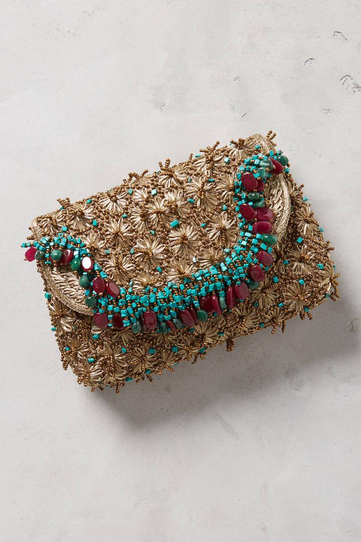 Mintsa Gold Flower Clutch