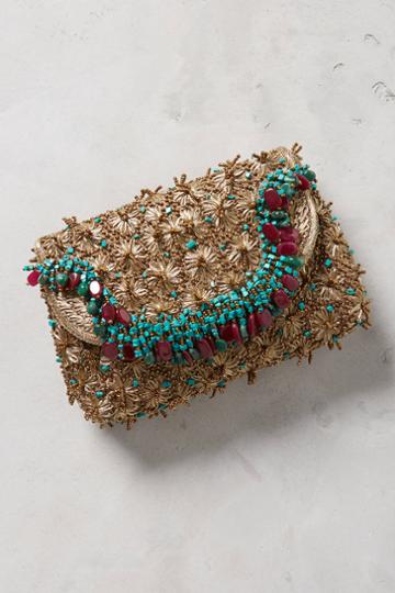 Mintsa Gold Flower Clutch