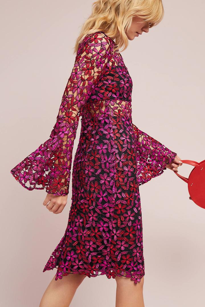 Shoshanna Bell-sleeve Lace Dress
