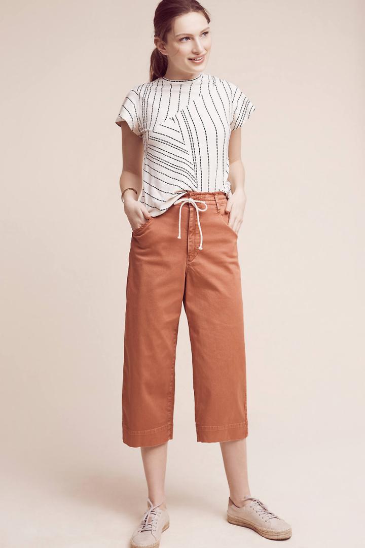 Anthropologie Chino Crop Wide
