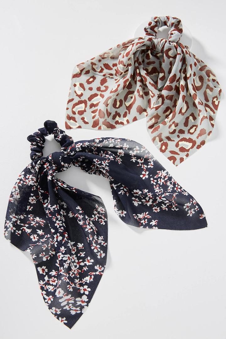 Anthropologie Jolie Hair Scarf Ponytail Holder Set