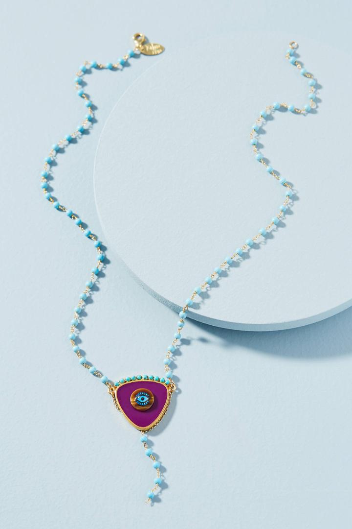 Katerina Psoma Turqoise Evil Eye Pendant Necklace
