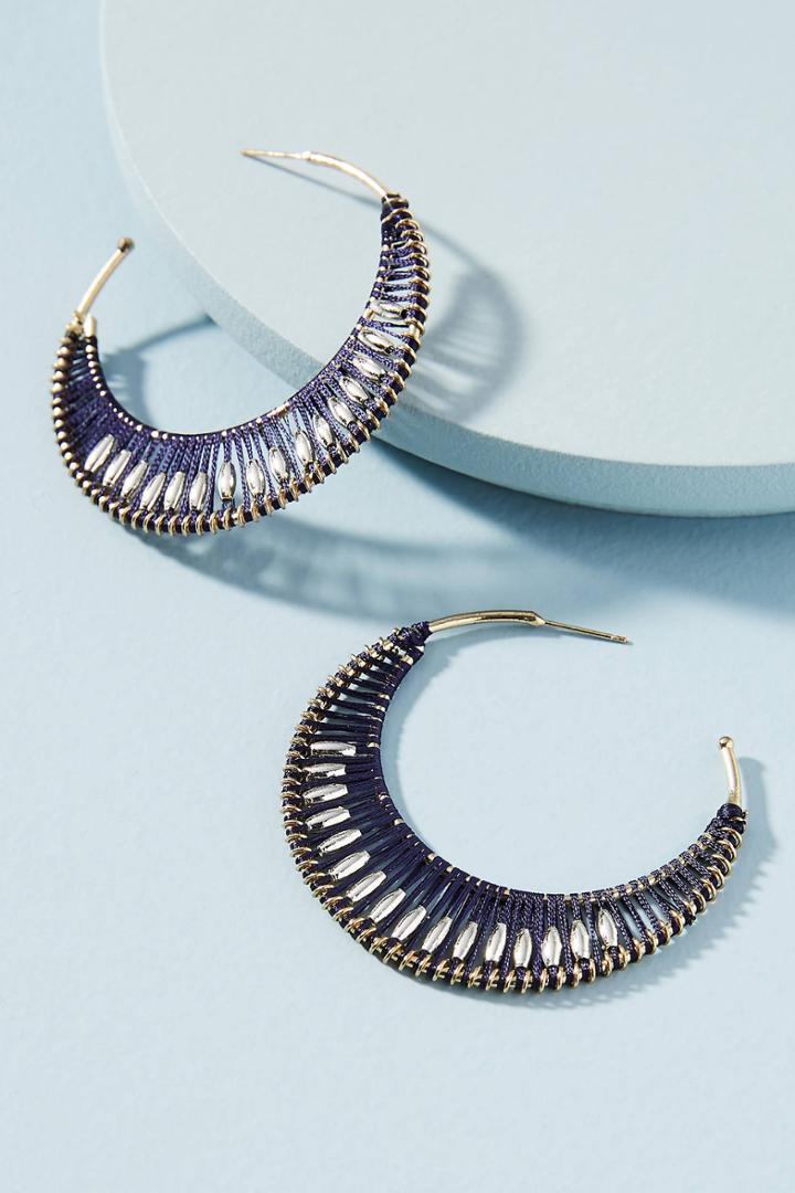 Anthropologie Crocheted Hoop Earrings
