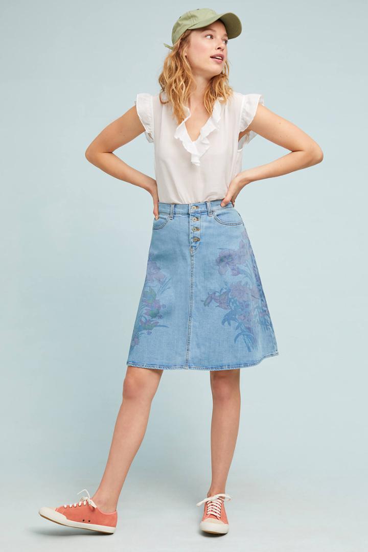 Pilcro And The Letterpress Pilcro A-line Denim Skirt