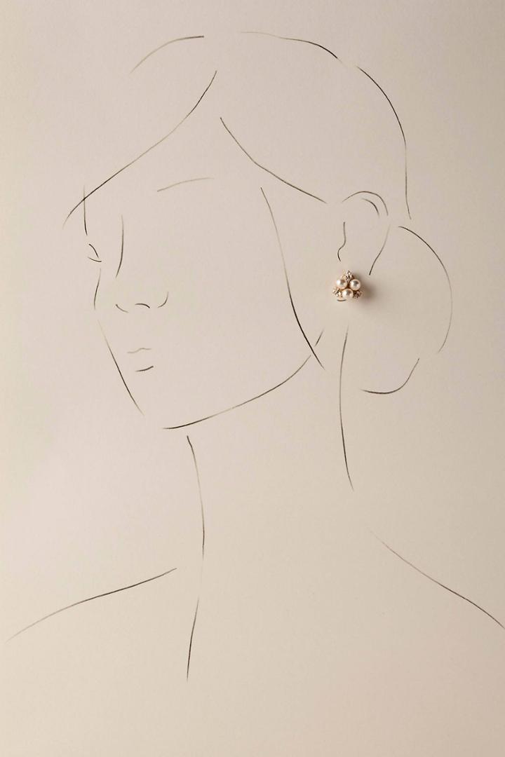 Anthropologie Pax Pearl Stud Earrings