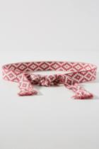 Anthropologie Rose-and-white Woven Belt