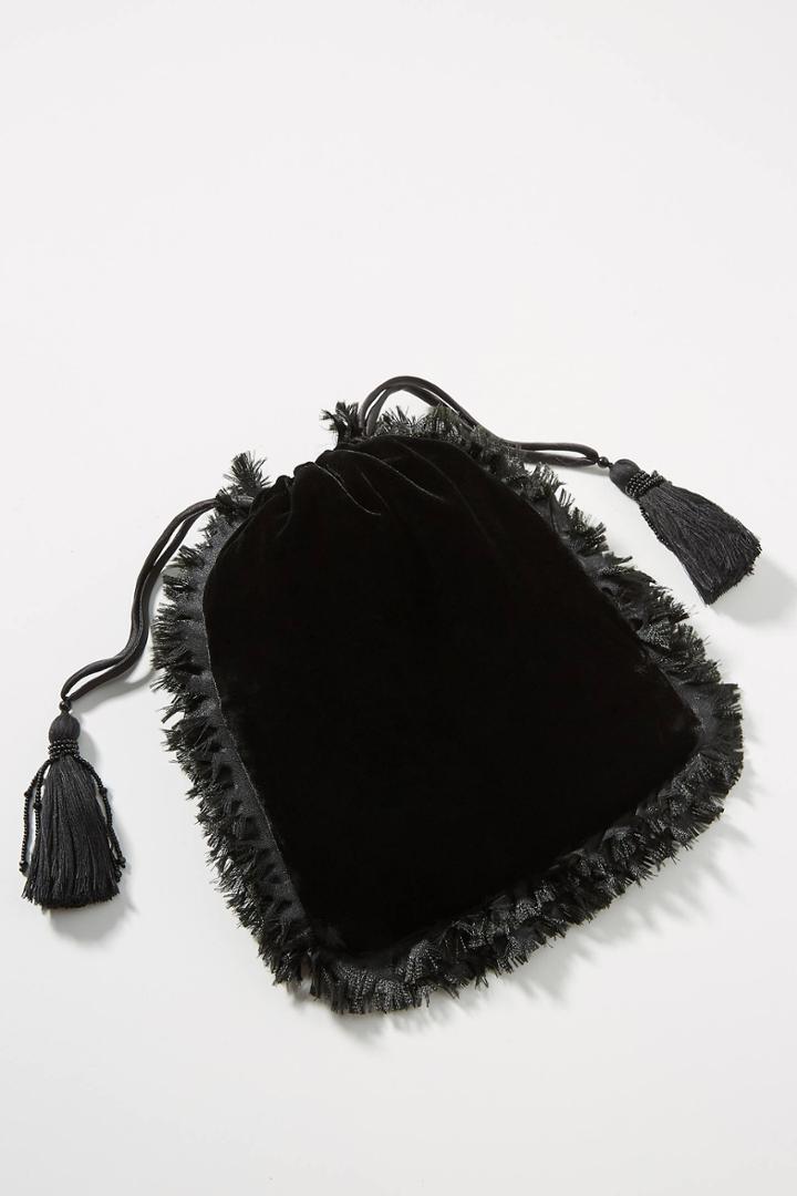 Anthropologie Lucy Velvet Drawstring Pouch