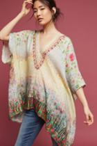 Blank Beaded Linen Poncho