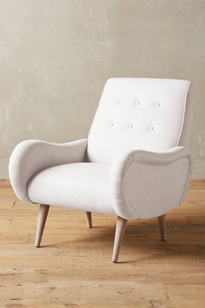 Anthropologie Belgian Linen Losange Chair