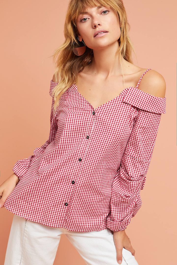 Guest Editor Adalie Open-shoulder Buttondown