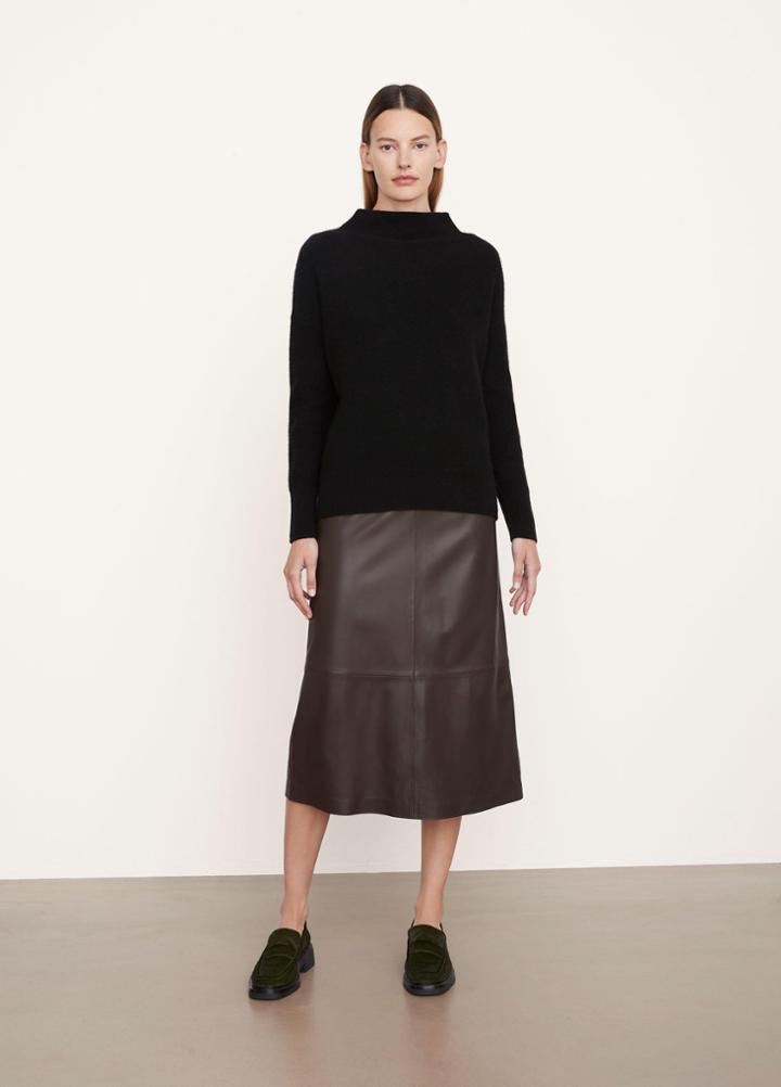 Vince Boiled Cashmere Funnel Neck Sweater