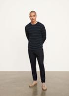 Vince Boiled Cashmere Stripe Long Sleeve Crew